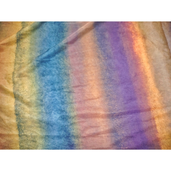 Zara Tulle Printed Skirt Semi Sheer Sunset Cool Color Watercolor Maxi| Small - Picture 3 of 6